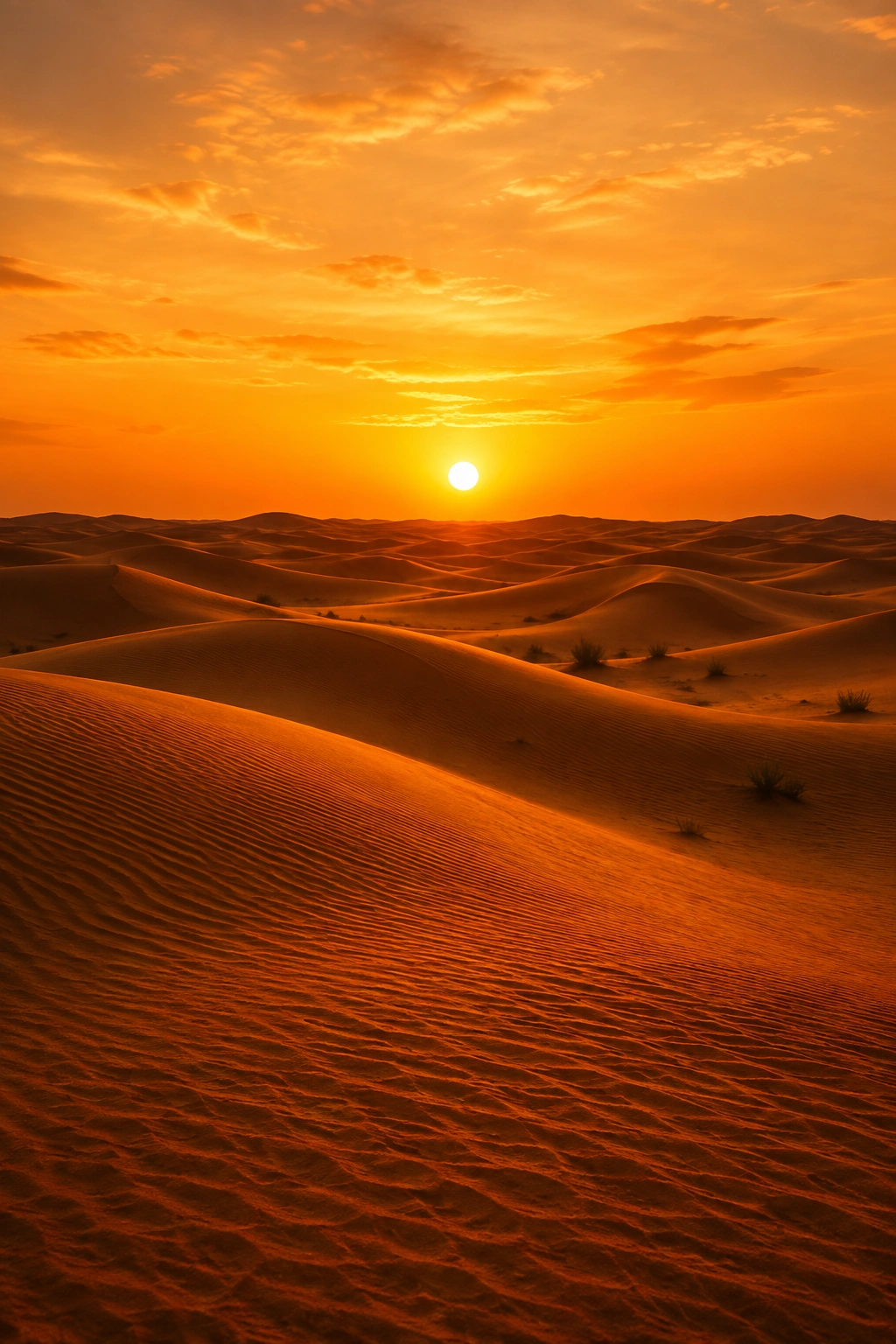 Desert sunset over the dunes
